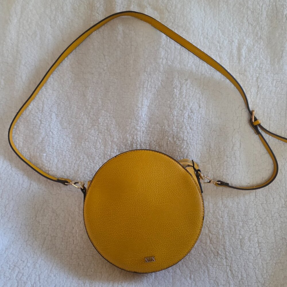 Collection XIIX Mustard Yellow Round Crossbody Purse